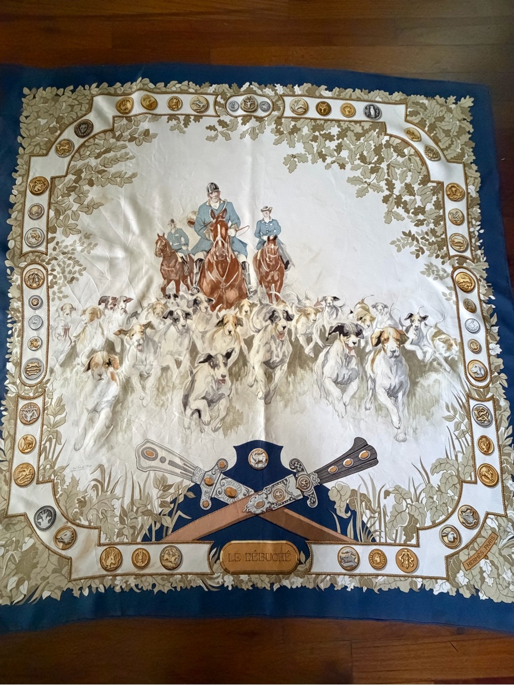 Hermes Le Debuche Silk Scarf.